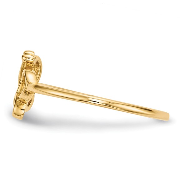 14k Yellow Genuine Gold Polished Butterfly Ring, Size 7 - Picture 2 of 5